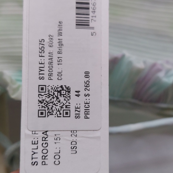 GANNI Dress, NWT, Pastels, Micro-Pleats, Ruffles, Size 14 - Picture 15 of 15